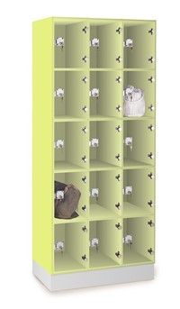 Armoire pour sacs, 12 compartiments, porte en bois, décor 1