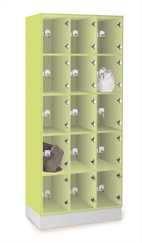 Vakkenkast voor tassen met XL - vak, 12 XL - vakken, houten deur - decor 1