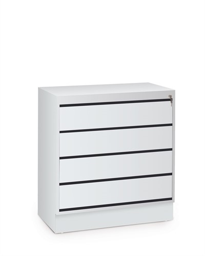 Mediakast, H896 mm (4 lades), zonder centrale vergrendeling - decor 1