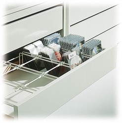 Insert de tiroir en métal blanc pour le stockage de CD – Universel pour meubles multimédias