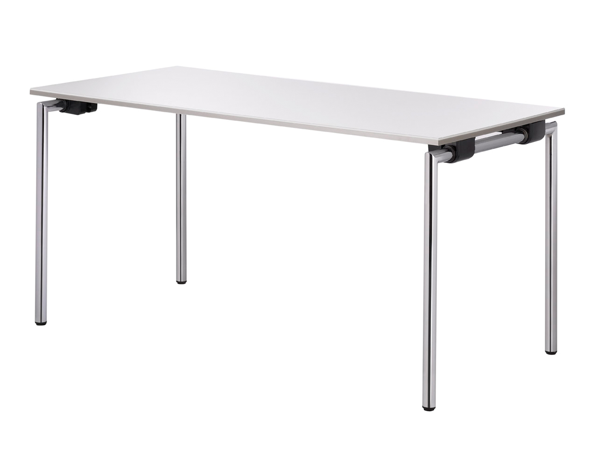 Skipper - Table pliante quatre pieds chromés,
L 1 400, P 700 mm - Hêtre
