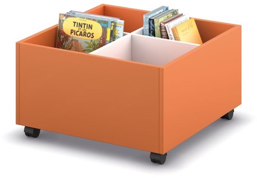 Coffret albums 4/0 mobile - L680 x P680 x H400 mm - blanc/orange