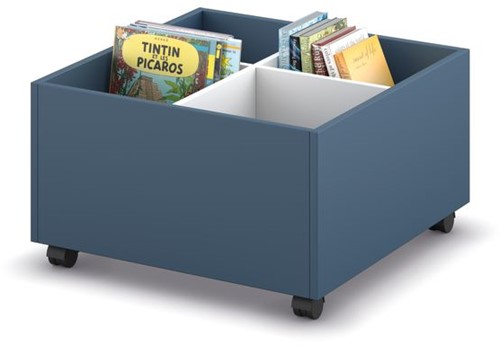 Coffret albums 4/0 mobile - L680 x P680 x H400 mm - blanc/bleu alpin