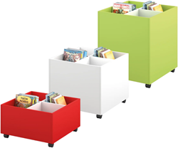 Prentenboekenbak 4/0 - verrijdbaar in diverse kleuren
