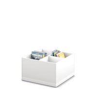 Prentenboekenbak 4/0 op plint - B680 x D680 x H400 mm - wit-wit