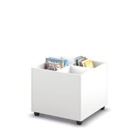 Prentenboekenbak 4/0 verrijdbaar - B680 x D680 x H600 mm - wit-wit