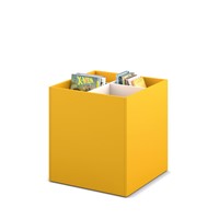 Prentenboekenbak 4/0 - B680 x D680 x H740 mm - zinkgeel-wit