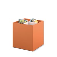 Prentenboekenbak 4/0 - B680 x D680 x H740 mm - oranje-wit