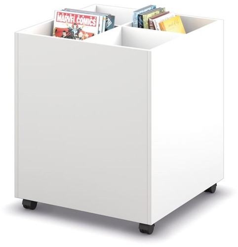 Coffret albums 4/0 mobile - L680 x P680 x H800 mm - blanc/blanc