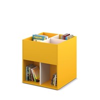 Coffret albums 4/4 - L680 x P680 x H740 mm - blanc/jaune zinc