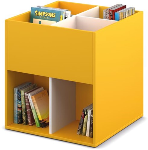 Coffret albums 4/4 - L680 x P680 x H740 mm - blanc/jaune zinc