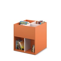 Coffret album 4/4 - L680 x P680 x H740 mm - blanc/orange