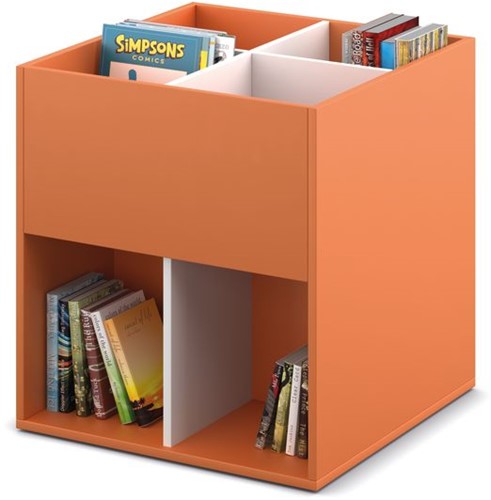 Coffret album 4/4 - L680 x P680 x H740 mm - blanc/orange