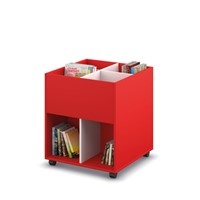 Coffret albums 4/4 mobile - L680 x P680 x H740 mm - blanc/rouge porcelaine