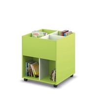 Coffret albums 4/4 mobile - L680 x P680 x H740 mm - blanc/vert citron
