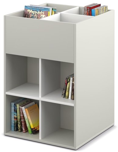 Coffret albums 4/8 - L680 x P680 x H1017 mm - blanc/gris clair