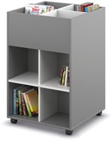 Coffret albums 4/8 mobile - L680 x P680 x H1017 mm - blanc/gris foncé