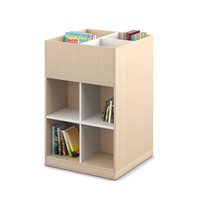 Coffret albums 4/8 sur socle - L680 x P680 x H1077 mm - blanc/érable