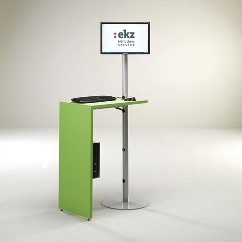 Kleine metalen serverhouder voor OPAC-werkstations