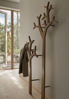 Porte-manteau mural Boom - Chêne naturel, entretoise incluse, H 1940 mm