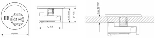 EVOline Circle80 inbouwapparaat met VDE-stopcontact zwart-2