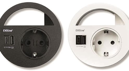 EVOline Circle80 inbouwapparaat met VDE-stopcontact zwart
