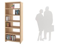 Libracurve Solo boogkast verrijdbaar - B884 x  D525 x H2048 mm - beuken