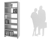 Libracurve Solo boogkast verrijdbaar - B884 x  D525 x H1504 mm - lichtgrijs