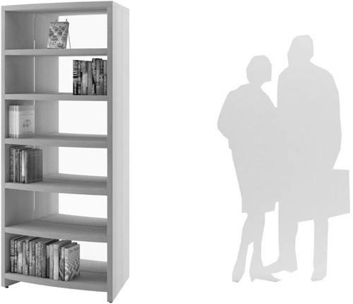 Libracurve Solo boogkast verrijdbaar - B884 x  D525 x H1504 mm - lichtgrijs