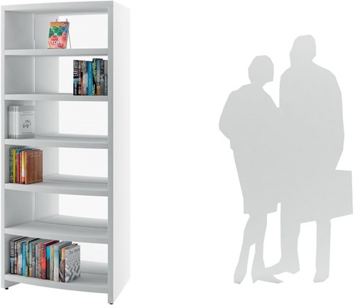Libracurve Solo boogkast  - B884 x  D525 x H1504 mm - wit