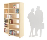 Libracurve Duo boogkast  - B884 x  D525 x H1056 mm - berken