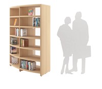 Libracurve Duo boogkast  - B884 x  D525 x H2048 mm - beuken