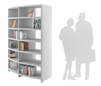 Libracurve Duo boogkast  - B884 x  D525 x H1760 mm - lichtgrijs