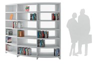 Libracurve Trio boogkast  - B884 x  D525 x H2048 mm - wit