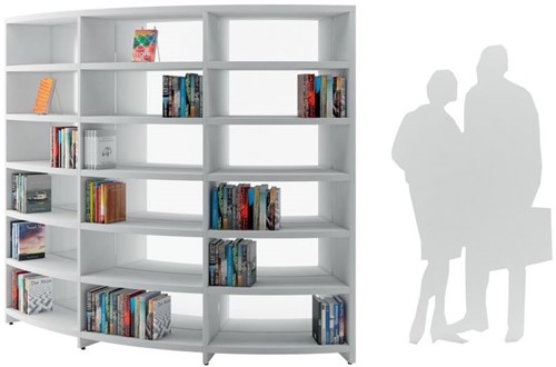 Libracurve Trio boogkast verrijdbaar of met voetjes-2