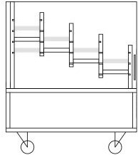 Foxis armoire de navigation étroite simple face L600 x P600 x H700 mm - érable-rouge-3