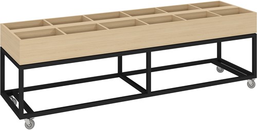 Stripboekenbak 12-vaks natuurlijk eiken