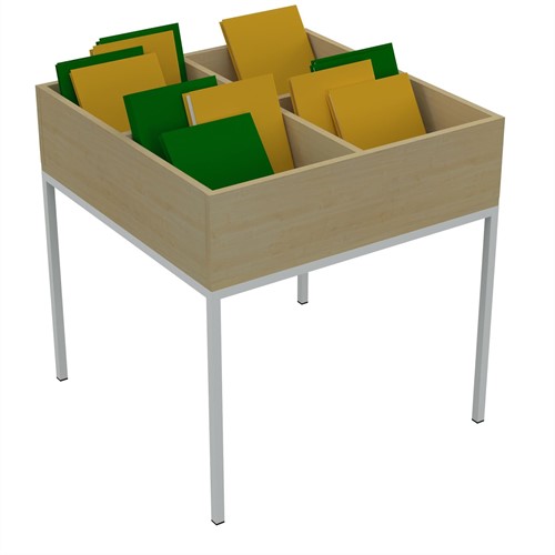 Strip- en prentenboekenbak op poten - B720 x D720 x H700 mm - ahorn-2
