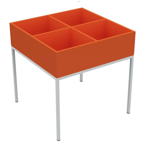 Bac à BD sur pieds - L720 x P720 x H700 mm - orange