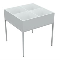 Bac à BD sur pieds - L720 x P720 x H700 mm - blanc