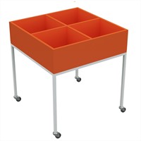 Bac à BD sur roulettes - L720 x P720 x H550 mm - orange