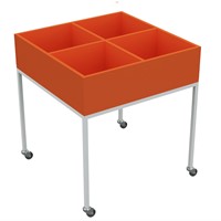 Bac à BD sur roulettes - L720 x P720 x H550 mm - orange