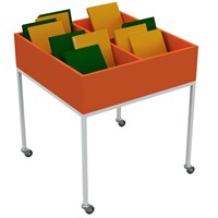Bac à BD sur roulettes - L720 x P720 x H550 mm - orange-2