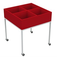 Bac à BD sur roulettes - L720 x P720 x H700 mm - rouge