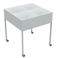Bac à BD sur roulettes - L720 x P720 x H700 mm - blanc