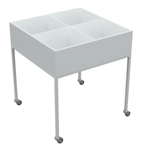 Bac à BD sur roulettes - L720 x P720 x H700 mm - blanc