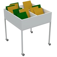 Bac à BD sur roulettes - L720 x P720 x H700 mm - blanc-2