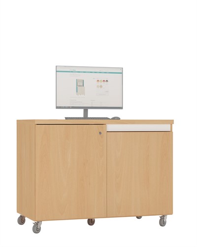 Uitleen/inleverbalie - B1200 x D600 x H900 mm - beuken