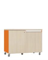 Uitleen/inleverbalie - B1200 x D600 x H900 mm - ahorn-oranje-2