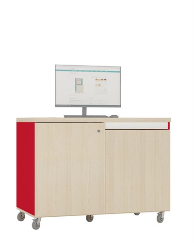 Comptoir de prêt/retour - L1200 x P600 x H900 mm - érable-rouge